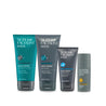 men's skincare bundle for dry skin with face scrub, face wash, serum and moisturiser